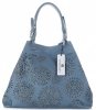 Kožené kabelka shopper bag Vittoria Gotti modrá V8913